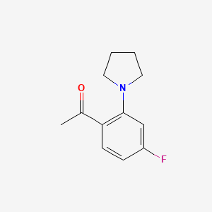 molecular formula C12H14FNO B3429420 1-(4-Fluoro-2-pyrrolidin-1-ylphenyl)ethanone CAS No. 743444-59-9
