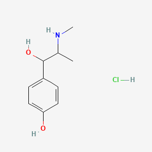 molecular formula C10H16ClNO2 B3429435 1-(4-Hydroxyphenyl)-2-methyl-2-methylaminoethanol hydrochloride CAS No. 7437-54-9