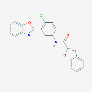 molecular formula C22H13ClN2O3 B342944 N-[3-(1,3-benzoxazol-2-yl)-4-chlorophenyl]-1-benzofuran-2-carboxamide 