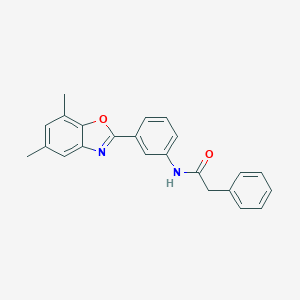 molecular formula C23H20N2O2 B342946 N-[3-(5,7-dimethyl-1,3-benzoxazol-2-yl)phenyl]-2-phenylacetamide 