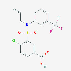 molecular formula C17H13ClF3NO4S B3429495 4-Chloro-3-[(prop-2-en-1-yl)[3-(trifluoromethyl)phenyl]sulfamoyl]benzoic acid CAS No. 748776-65-0