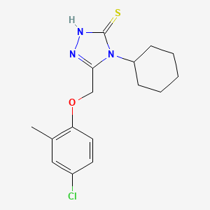 molecular formula C16H20ClN3OS B3429500 5-(4-chloro-2-methylphenoxymethyl)-4-cyclohexyl-4H-1,2,4-triazole-3-thiol CAS No. 748793-45-5