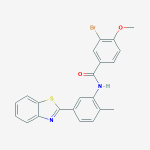molecular formula C22H17BrN2O2S B342953 N-[5-(1,3-benzothiazol-2-yl)-2-methylphenyl]-3-bromo-4-methoxybenzamide 