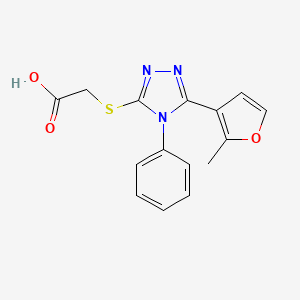 molecular formula C15H13N3O3S B3429534 2-{[5-(2-methylfuran-3-yl)-4-phenyl-4H-1,2,4-triazol-3-yl]sulfanyl}acetic acid CAS No. 749920-40-9