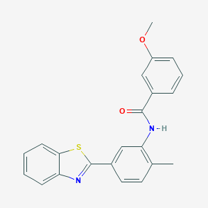molecular formula C22H18N2O2S B342954 N-(5-Benzothiazol-2-yl-2-methyl-phenyl)-3-methoxy-benzamide 