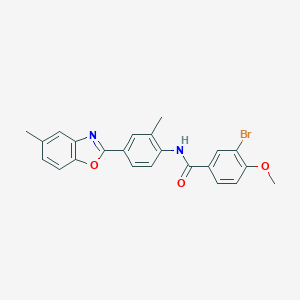 molecular formula C23H19BrN2O3 B342955 3-bromo-4-methoxy-N-[2-methyl-4-(5-methyl-1,3-benzoxazol-2-yl)phenyl]benzamide 