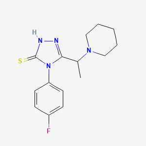 molecular formula C15H19FN4S B3429552 4-(4-fluorophenyl)-5-[1-(piperidin-1-yl)ethyl]-4H-1,2,4-triazole-3-thiol CAS No. 750599-18-9