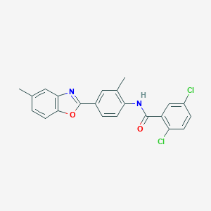 molecular formula C22H16Cl2N2O2 B342956 2,5-dichloro-N-[2-methyl-4-(5-methyl-1,3-benzoxazol-2-yl)phenyl]benzamide 