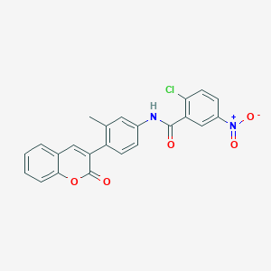 molecular formula C23H15ClN2O5 B342959 2-chloro-5-nitro-N-[3-methyl-4-(2-oxo-2H-chromen-3-yl)phenyl]benzamide 