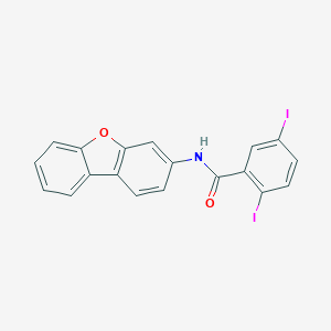 molecular formula C19H11I2NO2 B342960 N-Dibenzofuran-3-yl-2,5-diiodo-benzamide 