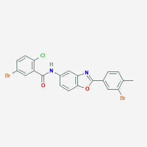 5-bromo-N-[2-(3-bromo-4-methylphenyl)-1,3-benzoxazol-5-yl]-2-chlorobenzamide