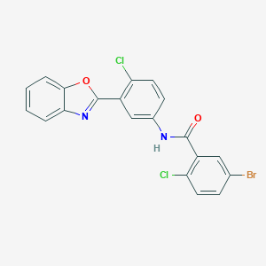 molecular formula C20H11BrCl2N2O2 B342964 N-[3-(1,3-benzoxazol-2-yl)-4-chlorophenyl]-5-bromo-2-chlorobenzamide 