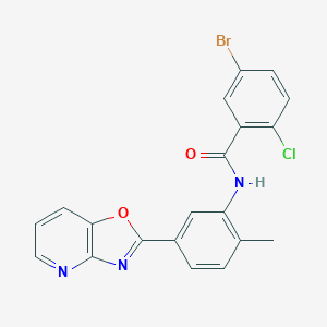 molecular formula C20H13BrClN3O2 B342966 5-bromo-2-chloro-N-[2-methyl-5-([1,3]oxazolo[4,5-b]pyridin-2-yl)phenyl]benzamide 