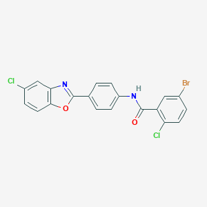molecular formula C20H11BrCl2N2O2 B342968 5-bromo-2-chloro-N-[4-(5-chloro-1,3-benzoxazol-2-yl)phenyl]benzamide 