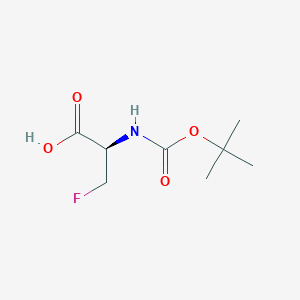 molecular formula C8H14FNO4 B3429720 (R)-tert-butoxycarbonylamino-3-fluoropropionic acid CAS No. 76399-81-0