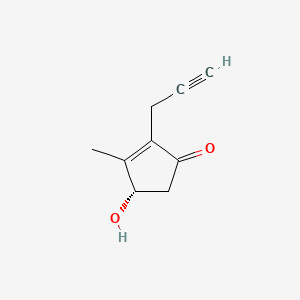 molecular formula C9H10O2 B3429758 (4S)-4-Hydroxy-3-methyl-2-prop-2-ynyl-cyclopent-2-EN-1-one CAS No. 77087-34-4
