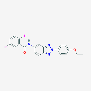 molecular formula C21H16I2N4O2 B342980 N-[2-(4-ethoxyphenyl)-2H-1,2,3-benzotriazol-5-yl]-2,5-diiodobenzamide 