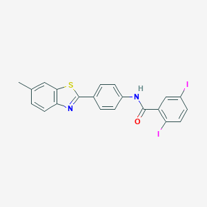 molecular formula C21H14I2N2OS B342985 2,5-Diiodo-N-[4-(6-methyl-benzothiazol-2-yl)-phenyl]-benzamide 