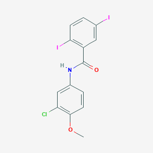molecular formula C14H10ClI2NO2 B342989 N-(3-chloro-4-methoxyphenyl)-2,5-diiodobenzamide 