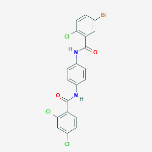 molecular formula C20H12BrCl3N2O2 B342991 N-{4-[(5-bromo-2-chlorobenzoyl)amino]phenyl}-2,4-dichlorobenzamide 