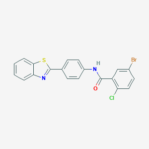 molecular formula C20H12BrClN2OS B342994 N-(4-Benzothiazol-2-yl-phenyl)-5-bromo-2-chloro-benzamide 