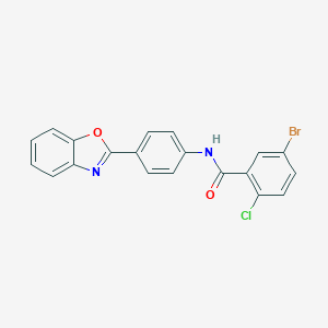 molecular formula C20H12BrClN2O2 B342995 N-[4-(1,3-benzoxazol-2-yl)phenyl]-5-bromo-2-chlorobenzamide 