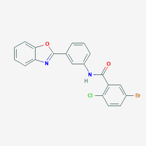 molecular formula C20H12BrClN2O2 B342996 N-[3-(1,3-benzoxazol-2-yl)phenyl]-5-bromo-2-chlorobenzamide 