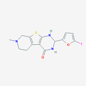 molecular formula C14H14IN3O2S B343001 2-(5-iodofuran-2-yl)-7-methyl-2,3,5,6,7,8-hexahydropyrido[4',3':4,5]thieno[2,3-d]pyrimidin-4(1H)-one 