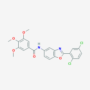 molecular formula C23H18Cl2N2O5 B343008 N-[2-(2,5-Dichloro-phenyl)-benzooxazol-5-yl]-3,4,5-trimethoxy-benzamide 