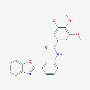molecular formula C24H22N2O5 B343012 N-(5-Benzooxazol-2-yl-2-methyl-phenyl)-3,4,5-trimethoxy-benzamide 