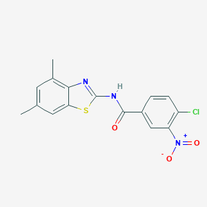 molecular formula C16H12ClN3O3S B343016 4-chloro-N-(4,6-dimethyl-1,3-benzothiazol-2-yl)-3-nitrobenzamide 