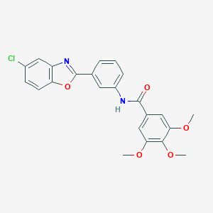 molecular formula C23H19ClN2O5 B343018 N-[3-(5-chloro-1,3-benzoxazol-2-yl)phenyl]-3,4,5-trimethoxybenzamide 