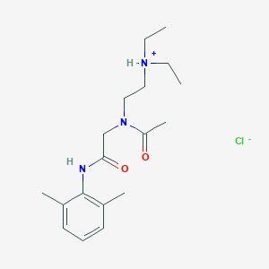 molecular formula C18H30ClN3O2 B034302 2-(N'-(2-(Diethylamino)ethyl)acetamido)-2',6'-acetoxylidide hydrochloride CAS No. 102207-85-2