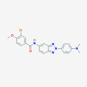 molecular formula C22H20BrN5O2 B343021 3-bromo-N-{2-[4-(dimethylamino)phenyl]-2H-1,2,3-benzotriazol-5-yl}-4-methoxybenzamide 