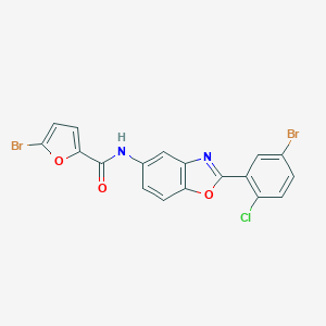 molecular formula C18H9Br2ClN2O3 B343022 5-bromo-N-[2-(5-bromo-2-chlorophenyl)-1,3-benzoxazol-5-yl]-2-furamide 