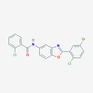 molecular formula C20H11BrCl2N2O2 B343025 N-[2-(5-bromo-2-chlorophenyl)-1,3-benzoxazol-5-yl]-2-chlorobenzamide 