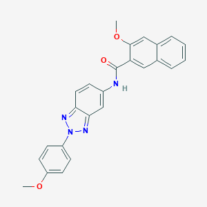 molecular formula C25H20N4O3 B343039 3-methoxy-N-[2-(4-methoxyphenyl)-2H-1,2,3-benzotriazol-5-yl]-2-naphthamide 