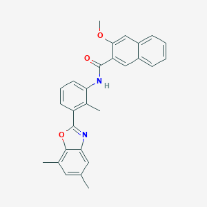 molecular formula C28H24N2O3 B343042 N-[3-(5,7-dimethyl-1,3-benzoxazol-2-yl)-2-methylphenyl]-3-methoxy-2-naphthamide 