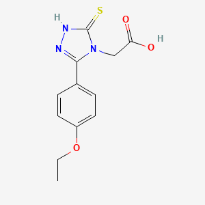 molecular formula C12H13N3O3S B3430542 2-[3-(4-ethoxyphenyl)-5-sulfanyl-4H-1,2,4-triazol-4-yl]acetic acid CAS No. 847783-65-7