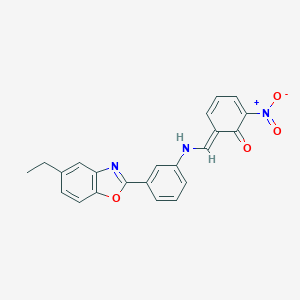molecular formula C22H17N3O4 B343061 (6E)-6-[[3-(5-ethyl-1,3-benzoxazol-2-yl)anilino]methylidene]-2-nitrocyclohexa-2,4-dien-1-one 