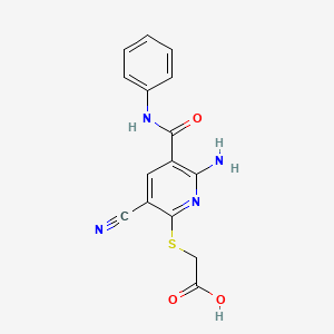 2-{[6-Amino-3-cyano-5-(phenylcarbamoyl)pyridin-2-yl]sulfanyl}acetic acid