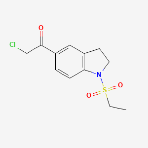 molecular formula C12H14ClNO3S B3430638 2-chloro-1-[1-(ethanesulfonyl)-2,3-dihydro-1H-indol-5-yl]ethan-1-one CAS No. 852399-95-2