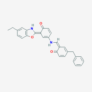 molecular formula C29H24N2O3 B343064 (6Z)-4-benzyl-6-[[[(3E)-3-(5-ethyl-3H-1,3-benzoxazol-2-ylidene)-4-oxocyclohexa-1,5-dien-1-yl]amino]methylidene]cyclohexa-2,4-dien-1-one 