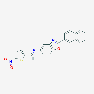 molecular formula C22H13N3O3S B343070 5-[({5-Nitro-2-thienyl}methylene)amino]-2-(2-naphthyl)-1,3-benzoxazole 