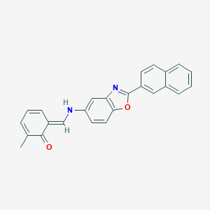 (6E)-2-methyl-6-[[(2-naphthalen-2-yl-1,3-benzoxazol-5-yl)amino]methylidene]cyclohexa-2,4-dien-1-one