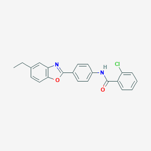 molecular formula C22H17ClN2O2 B343075 2-chloro-N-[4-(5-ethyl-1,3-benzoxazol-2-yl)phenyl]benzamide 