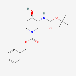 molecular formula C18H26N2O5 B3430751 Benzyl (3R,4R)-3-(tert-butoxycarbonylamino)-4-hydroxypiperidine-1-carboxylate CAS No. 859854-67-4