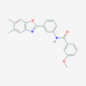 molecular formula C23H20N2O3 B343087 N-[3-(5,6-dimethyl-1,3-benzoxazol-2-yl)phenyl]-3-methoxybenzamide 