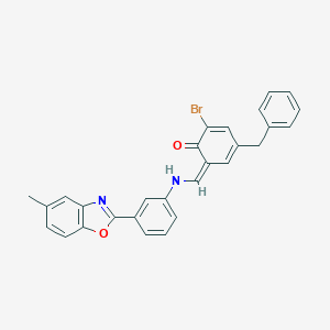 (6Z)-4-benzyl-2-bromo-6-[[3-(5-methyl-1,3-benzoxazol-2-yl)anilino]methylidene]cyclohexa-2,4-dien-1-one