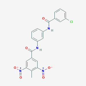 N-{3-[(3-chlorobenzoyl)amino]phenyl}-3,5-bisnitro-4-methylbenzamide